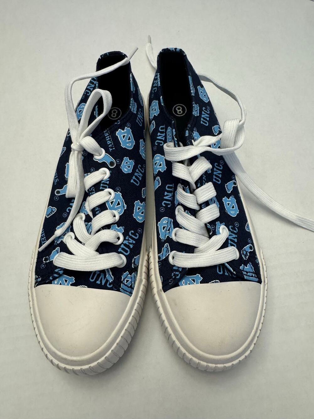FOCO UNC Tar Heels Women’s Size 8 Canvas Sneakers Navy Carolina Blue